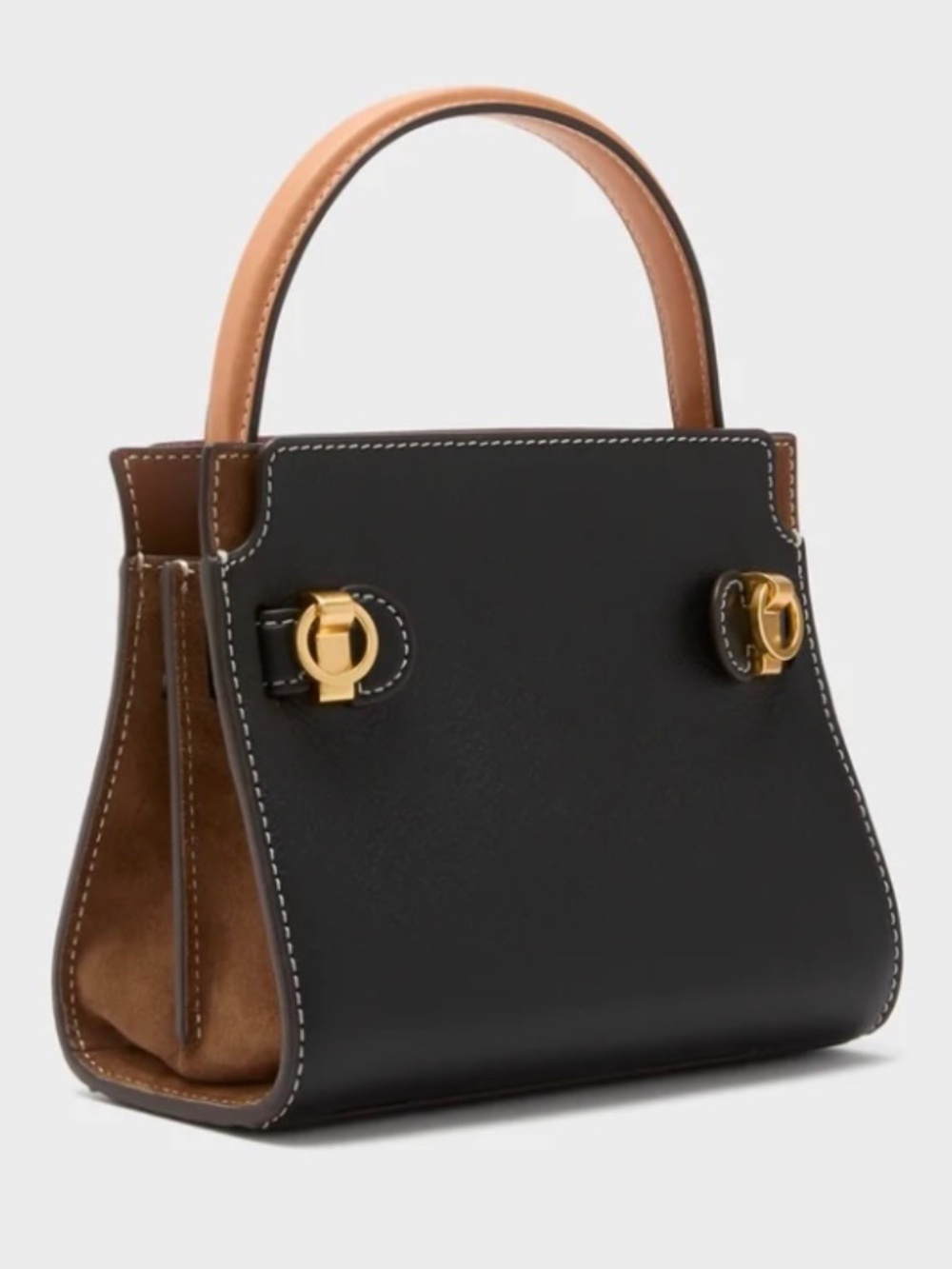 Tory Burch Lee Radziwill Petite Double Bag Black Crossbody + Dust Bag - Picture 3 of 16